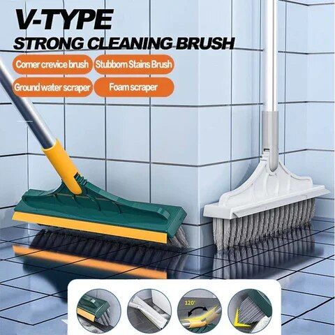 3in1 Cleaning Brush Bathroom Kitchen Floor Scrub Brushes Long Handle  Washing Windows Crevice Brush