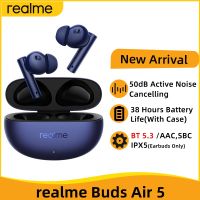 realme buds Air 5 TWS Earphone 50dB Active Noise Cancelling True Wireless Headphone Bluetooth 5.3 38Hour Battery Life IPX5