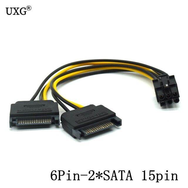 Sata Power Cable 15 Pin 8pin Female To 6 Pin Male Pci Express Pcie