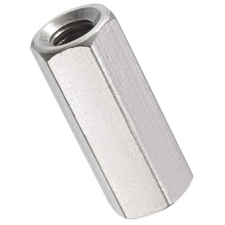 4pcs-m6-x-1-pitch-25-mm-long-304-stainless-steel-metric-hexagon-stud-extension-hexagon-nut