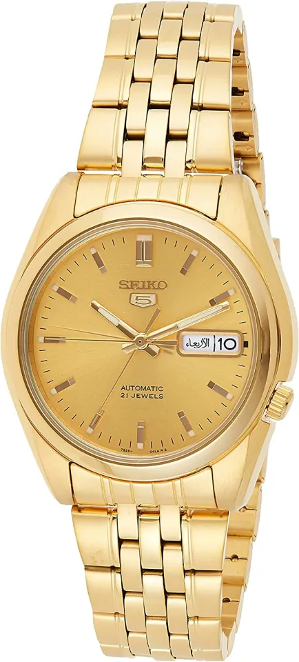 Seiko Men s SNK366K Seiko 5 Automatic Gold Dial Gold Tone