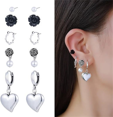 Y2K Peach Heart Earrings Mini Hoop Earrings Pendant Dangle Earrings Mini Hoop Dangle Earrings Dangle Earrings