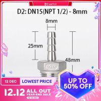 304สแตนเลสท่อ Barb 1/8 1/4 3/8 1/2ชาย NPT Home Brew Fitting น้ำการใช้ Air อุตสาหกรรมท่อ Barb To เครื่องติดตั้งท่อเชื่อมต่อ