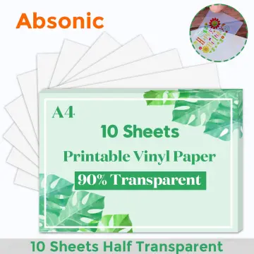 10 Sheets Transparent Sticker Paper A4 Printable Vinyl Sticker Clear Label  Paper for Inkjet Printer Self Adhesive A4 Paper Sheet