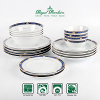 Royal Porcelain ชุดอาหาร 18 ชิ้น ลวดลาย PRECIOUS BLUE เนื้อพอร์ชเลน ชุดอาหารสำหรับ 4 ท่าน แบรนด์รอยัล ปอร์ซเลน เซรามิคเกรดพรีเมี่ยม