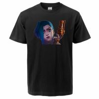 Arcane Hot Anime Cartoon Jinx 2021 New Summer MenS Fashion T-Shirt Harajuku Printing Tees MenS Tops Tees Simple Tee Tops