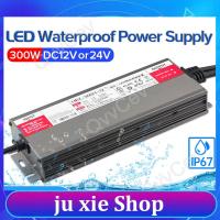 JuXie store 300W LED Driver DC12V 24V IP67 Waterproof Lighting Transformers for Outdoor Lights Power Supply AC 175-265V 300W