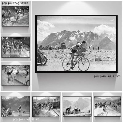 วินเทจฝรั่งเศสขี่จักรยานการแข่งขันโปสเตอร์ Federico Seasontes ผ้าใบพิมพ์จักรยานภาพผนังศิลปะสำหรับห้องนั่งเล่นตกแต่งบ้าน