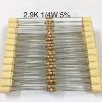 2.9K 1/4W 5% Resistor ตัวต้านทาน 2.9 กิโลโอห์ม 1/4 วัตต์ ความความผิดพลาด +-5% อะไหล่อิเล็กทรอนิกส์