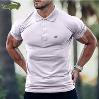 Summer ultra light Fabric Embroidered T-shirt Mens Polo shirt buckle cotton short sleeve sweatshirt S-3XL casual polo shirt str