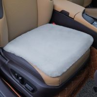 [COD] Car seat cushion winter plush rabbit warm thick wool single-piece square back three-piece