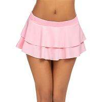 QianXing Shop Women Pleated Mini Skirt Solid Ruffle Lingerie Skirts