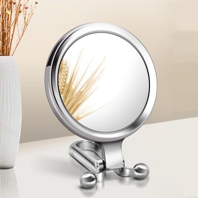 5X Magnifying Light Makeup Mirror Hand Mirror Handheld Folding Double Sided Makeup Vanity Mirror Travel Portable Makeup Tools Mirrors