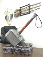 [Metal Made] Collection 1:1 Cosplay Marvel super hero hammer mjolnir toy costume party metal hammer base stand model