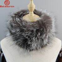 【Miki Xinyuan】2022 FemaleFur Headband FluffyWarm FoxRing ScarfElastic WinterKnit GenuineFoxScarves