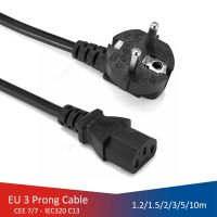 [CNIU digital accessories] สายเคเบิลไฟฟ้าเครื่องคอมพิวเตอร์ส่วนบุคคล1.2/1.5/5/10ม. EU Schuko IEC C13ซัพพลายสายชาร์จสำหรับซัมซุงโครงการอะแดปเตอร์ AC จอเครื่องปริ้นคอมพิวเตอร์ Dell