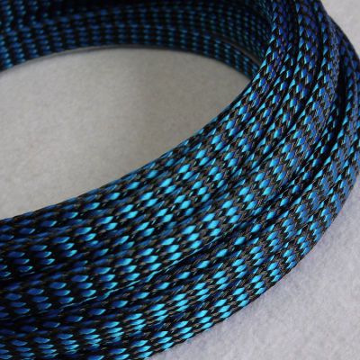 Cable Sleeve 4-12mm Blue Black Cable Sleeves PP Cotton Yarn PET Expandable Sleeving Wrap Wire Cable Protection Insulated Braid Electrical Circuitry Pa