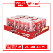 Thùng 24 Lon Nước Tăng Lực Sting Dâu Tây Đỏ 330M