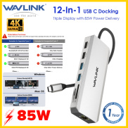 Wavlink USB C Hub Triple Monitor 12-in