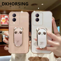 DKHORSING เคสป้องกันการกระแทกฝาหลังซิลิโคนนิ่ม,เคสป้องกันกล้อง VIVO Y17S ตัวยึดตัวจับหมีน่ารัก VIVOY17S