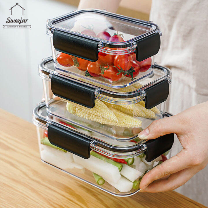 SWEEJAR 1PC PP crisper Lunch Box Food Storage Box with Sealed Locking