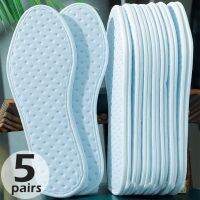 5 Pairs Disposable Insoles Nature Wood Pulp Insoles Breathable Thin Sweat Absorbing White Comfortable Shoe Pads for Men Women