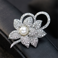 hang qiao shop   Pearl Brooche Flower Brooch Flower Pins Jewelry Accessories Clothing Brooch