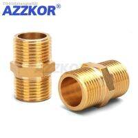 ♨❒ 1 PC Equal Male/Male Thread Brass Double Male Joint Straight Hex Brass Quick Fittings 1/2 3/8 1/4 1/8 PT