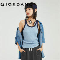 GIORDANO Women T-Shirts Crewneck Slim Stretch Tee Sleeveless Summer Contrast Color Relaxed Fashion Chic Casual Tshirts 18323615