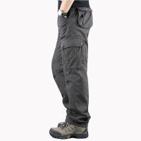 Mens Straight Cargo Pants Military Camouflage Men Fashion Multi Pocket Overalls Tactical Army Loose Long Trousers Plus Size 44