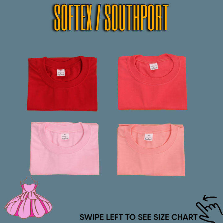 Plain Tshirt Roundneck Softex Southport Red Pink Peach Muroise Lazada Ph