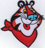 iron on patch Embroidery Tony the Tiger Kellogs 7.5x6 cm น่ารัก สัตว์ ตัวรีด เย็บติดผ้าประเทศไทย โลโก้ปัก มีกาวสำหรับรีด ตกแต่งเสื้อผ้า