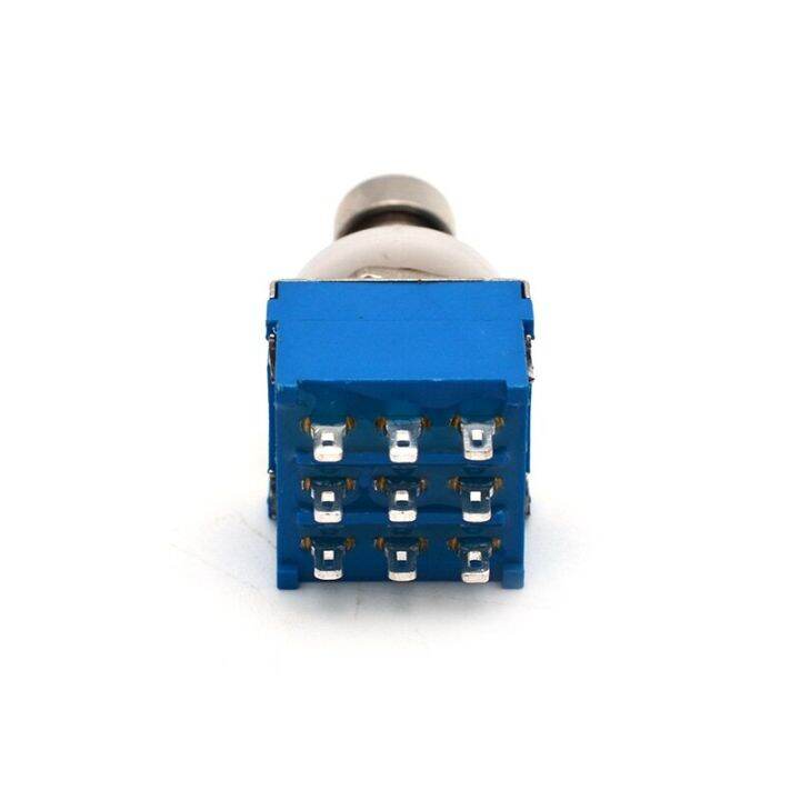 guitar-pedal-button-switch-3pdt-9-pin-stomp-foot-pedal-bypass-switch-guitar-effects-true-bypass-blue-with-silver