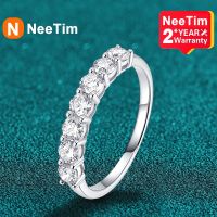 แหวนเพชรโมอิสแบบเต็มของ NeeTim สำหรับผู้หญิงทำจากเงินและเครื่องประดับเจ้าสาวในงานแต่งงานชุบทอง18K