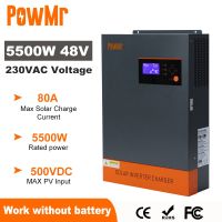 5.5KW 5.5KW WIFI พร้อม WIFI เวอร์ชันขนาน Powmr 5KW ตัวแปลงพลังงานแสงอาทิตย์แบบผสม48V 220V อินเวอร์เตอร์พลังงานแสงอาทิตย์5500W พร้อม MPPT ที่ชาร์จ80A ทำงานโดยไม่ต้องใช้แบตเตอรี่รองรับขนาน