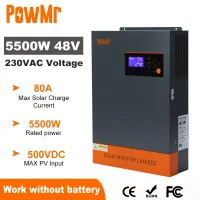 5.5KW ไม่มี WIFI 5.5KW ไม่มี WIFI รุ่นมาตรฐาน WIFI Powmr 5KW ตัวแปลงพลังงานแสงอาทิตย์แบบผสม48V 220V อินเวอร์เตอร์พลังงานแสงอาทิตย์5500W พร้อม MPPT ที่ชาร์จ80A ทำงานโดยไม่ต้องใช้แบตเตอรี่รองรับขนาน