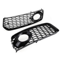 2XCar ไฟตัดหมอก Grille Grill รังผึ้งตาข่ายไฟตัดหมอกแผ่นเรืองแสงเปิด Vent ตะแกรง Audi A4 B8 RS4สไตล์2009 2010-2012