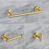 3-Pieces Rose gold Bathroom Hardware Set 304 Stainless Steel Wall Mounted Towel Bar Toilet Paper Holder Robe Hooks CN(Origin)