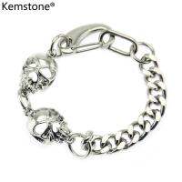 Kemstone ฮิปฮอปสไตล์เครื่องประดับใช้ได้ทั้งชายและหญิงหลากหลายประเภท Cool อัลลอยสีเงินสร้อยข้อมือ