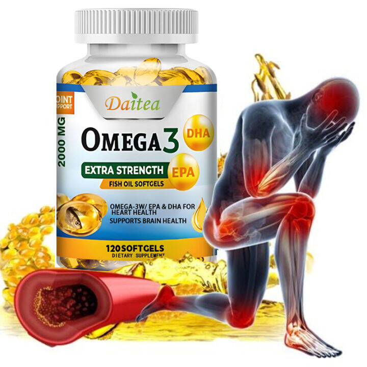 OMEGA 3 Fish Oil Softgels Cholesterol Boosts Heart Health Lowers