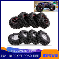 4Pcs 96มม. 1.9นิ้วยางยางยาง Beadlock ล้อสำหรับ AXIAL D90 RC Crawler รถ Wltoys 144001 Traxxas Trx-4 Trx-10