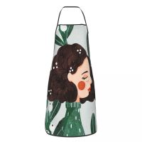 Beauty Girl Apron Cuisine Cooking Baking Household Cleaning Gardening Jungle Aprons Kitchen Waterproof Pinafore Chef Aprons