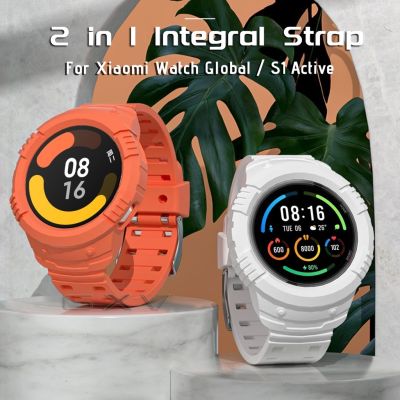 ♗ สายนาฬิกาข้อมือซิลิโคน Tpu สําหรับ Xiaomi Watch S1 Active 2 In 1 เคสสําหรับ Mi Watch Global Version Color 2
