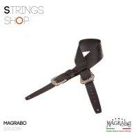 สายสะพาย Magrabo Twin Buckle TC Embossed Flores Black 7 cm Sun Silver buckle ( 300.203M )