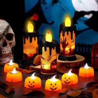 20 Halloween jack-o -lanterns Halloween decorations  Led electronic candles party supplies