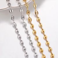 【CW】1pcs Stainless Steel 5mm Coffee Bean Chains Necklaces Pig Nose Chains Bracelets Punk Hip Hop DIY Jewelry Handmade Necklace