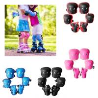 6pcs Sponge Safety Cycling Roller Skating Adjustable Accessories Unisex Elbow Knee Pads Outdoor Sports Wrist Guard For Kids Protective Gear Set