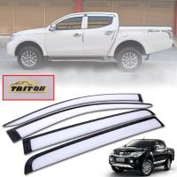 กันสาดประตู คิ้วกันสาด รุ่น มิตซูบิชิ ไทรทัน MITSUBISHI TRITON L200 MQ ปี 2015 - 2018 สีขาว จำนวน 4 ชิ้น