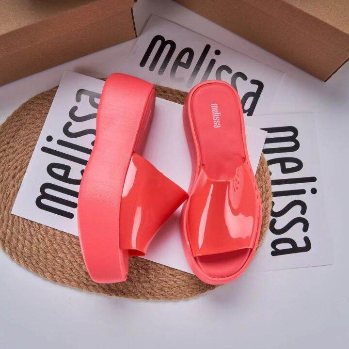 พร้อมส่ง-melissa-รองเท้าแตะ-พื้นหนา-เหมาะกับเดินชายหาด-แฟชั่นสําหรับผู้หญิง-2023-qyue-cnb