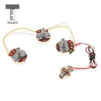 ‘【；】 Tooyful Durable Jazz Bass Circuit Wiring Harness Kit, Tone Volume Control A250K B250K Pots+Socket